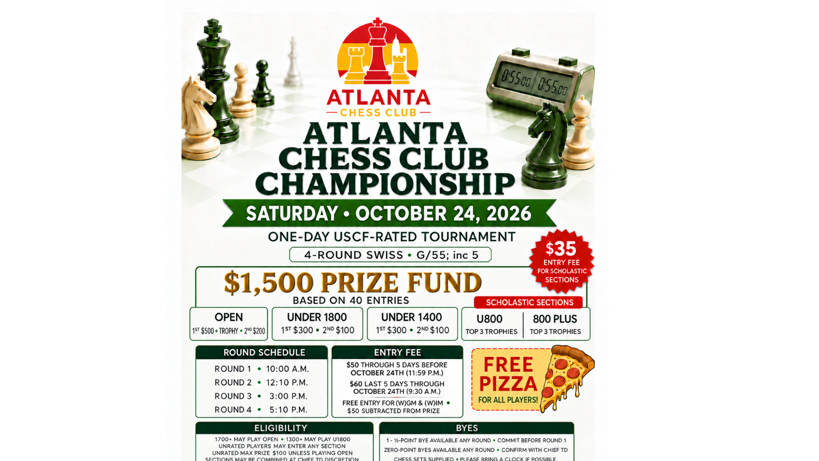 ATLANTA CHESS CLUB OCTOBER CHAMPIONSHIP
