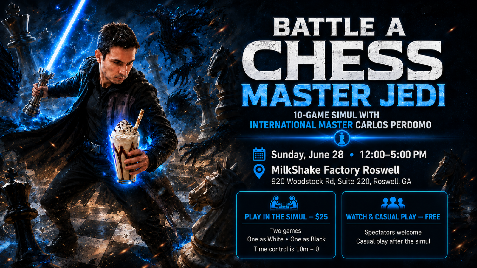 Battle a Chess Master Jedi: Simul with IM Carlos Perdomo