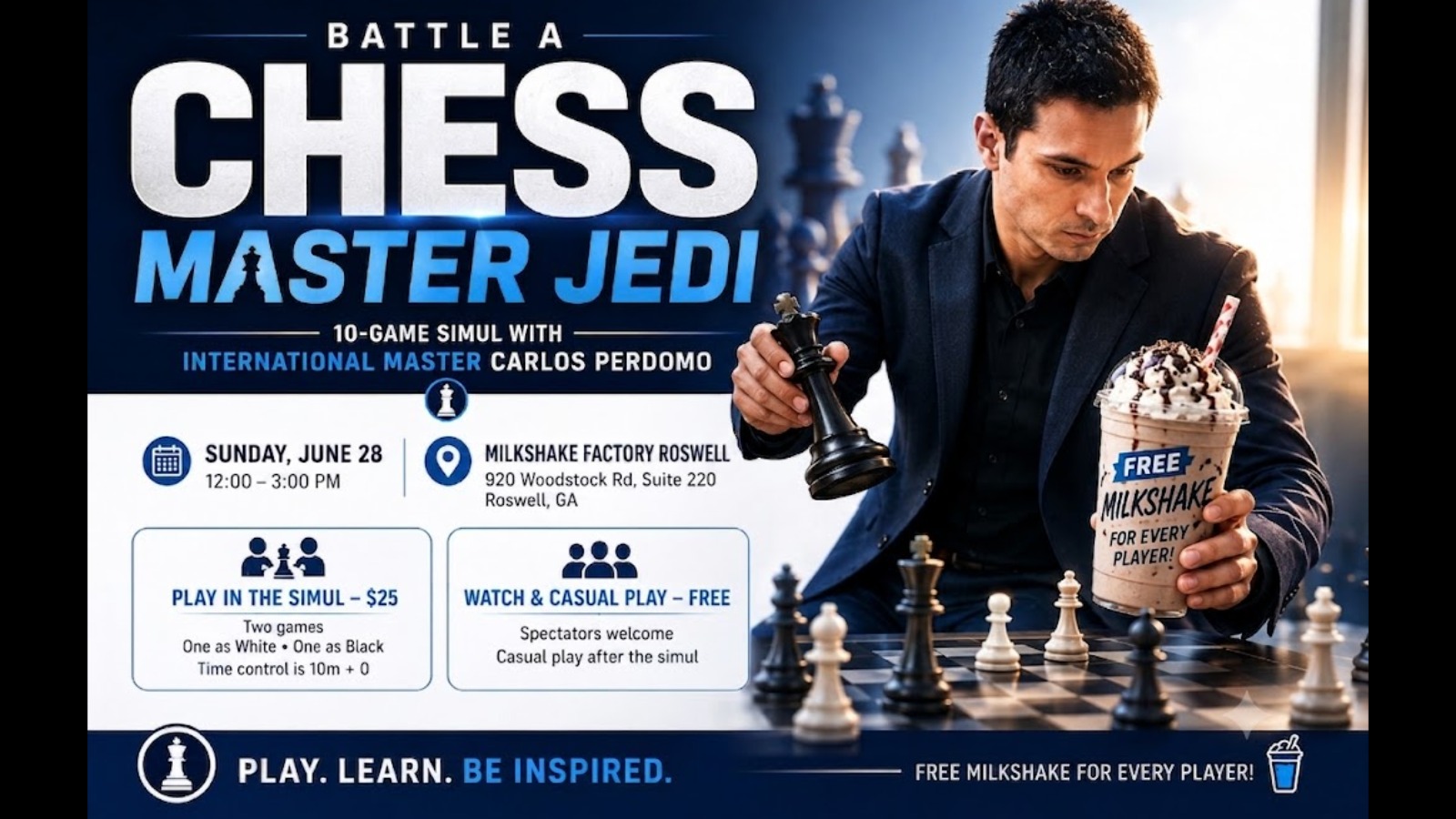Battle a Chess Master Jedi: Simul with IM Carlos Perdomo