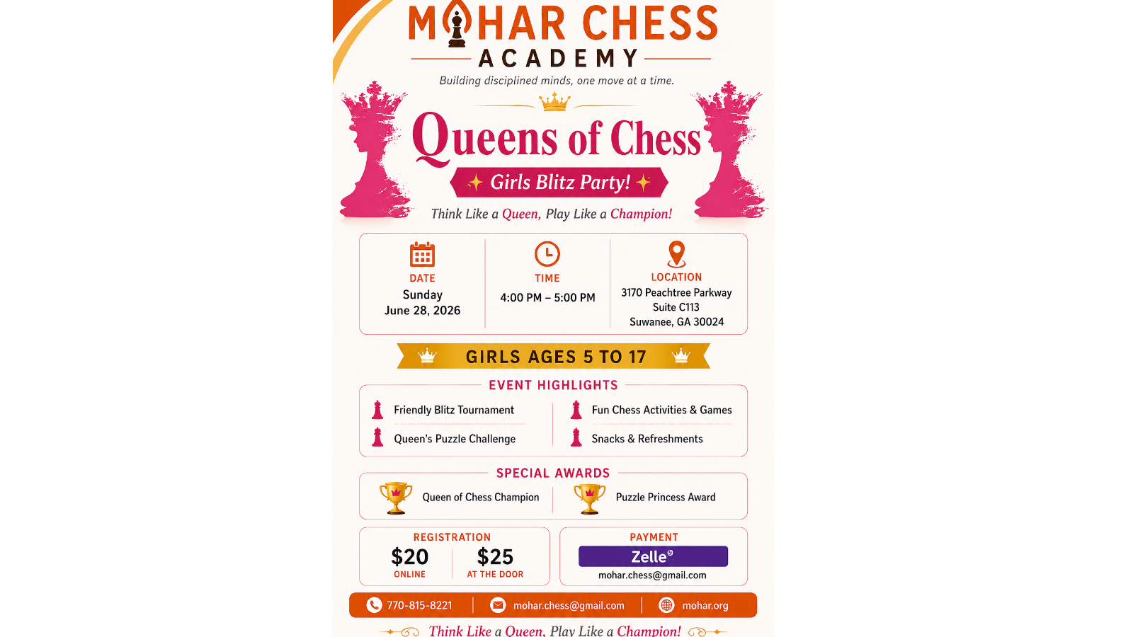 Queens of Chess: Girls Blitz Party