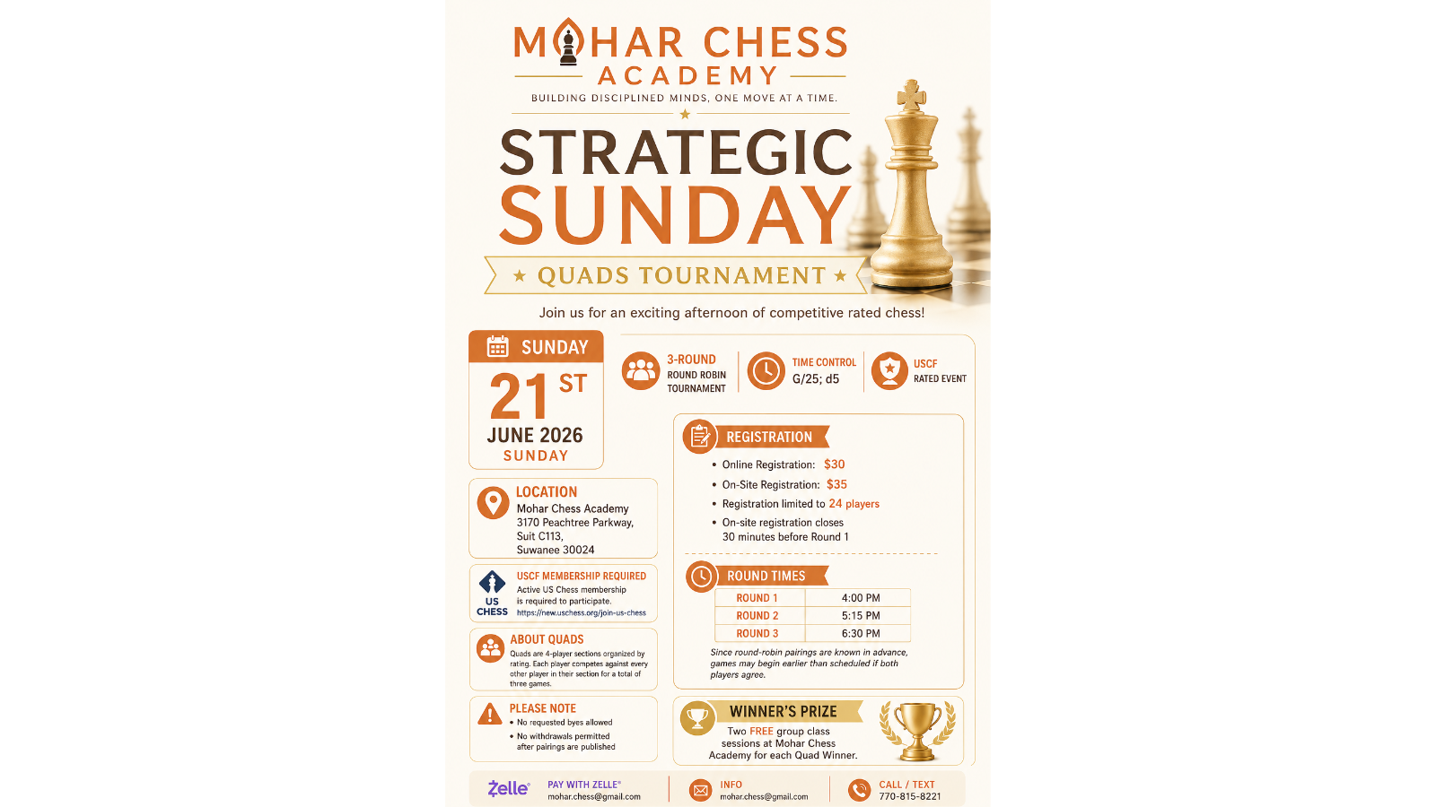 Mohar Strategic Sunday Quads Tournament