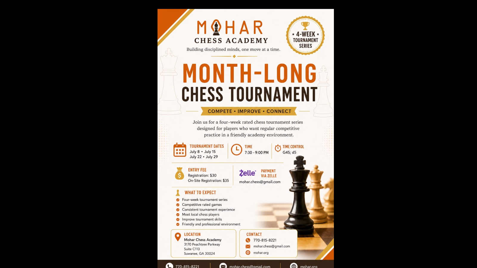 Mohar Month Long Chess Tournament