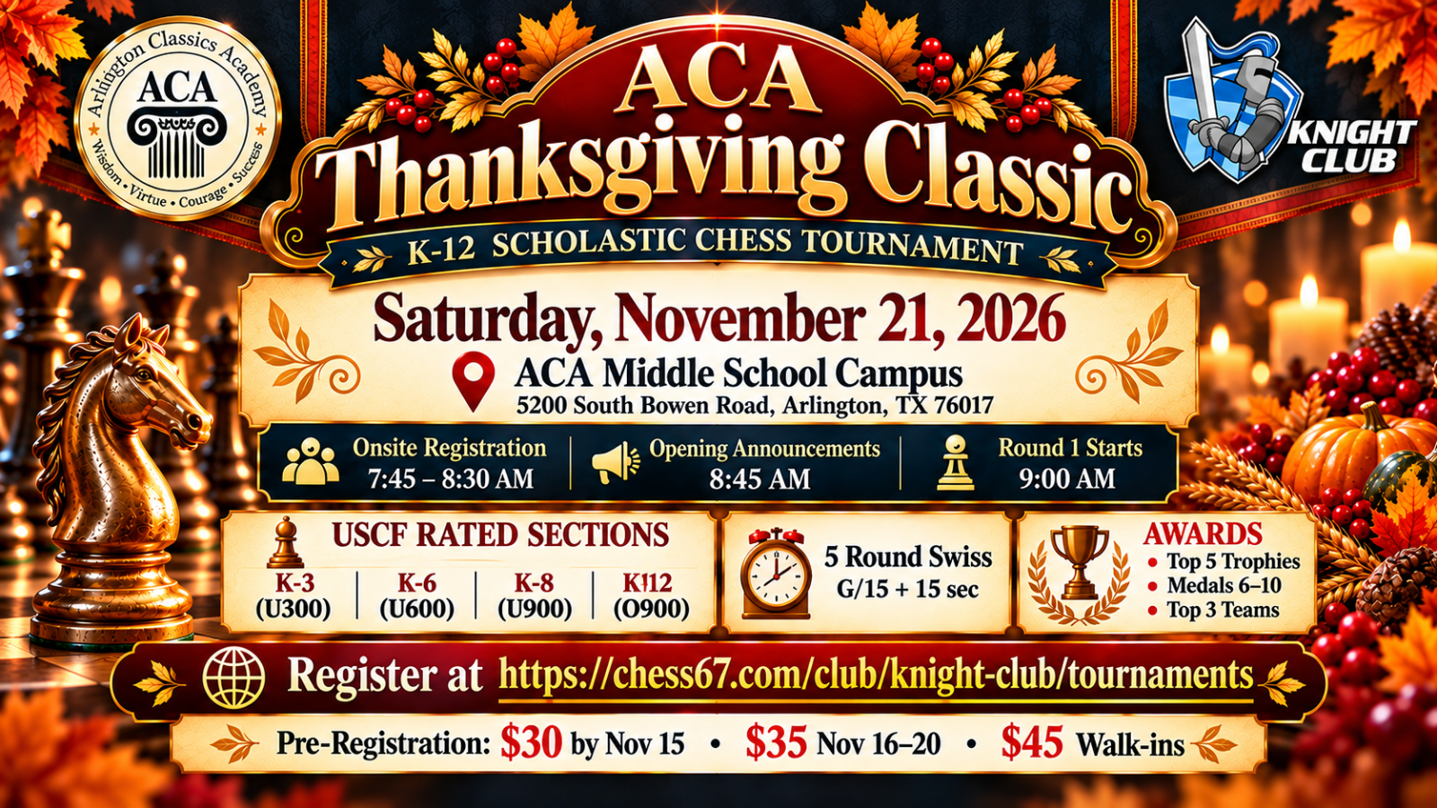 ACA Thanksgiving Classic Scholastic